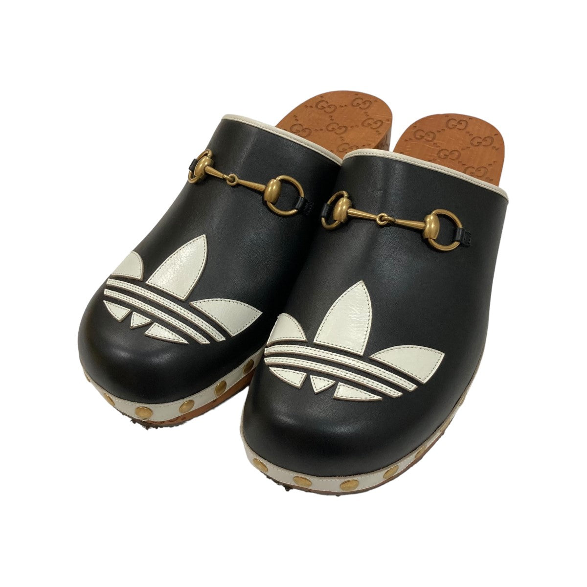 GUCCI×adidas クロッグ レザー フロントロゴ ウェッジソール GUCCI×adidas クロッグ レザー フロントロゴ ウェッジソール