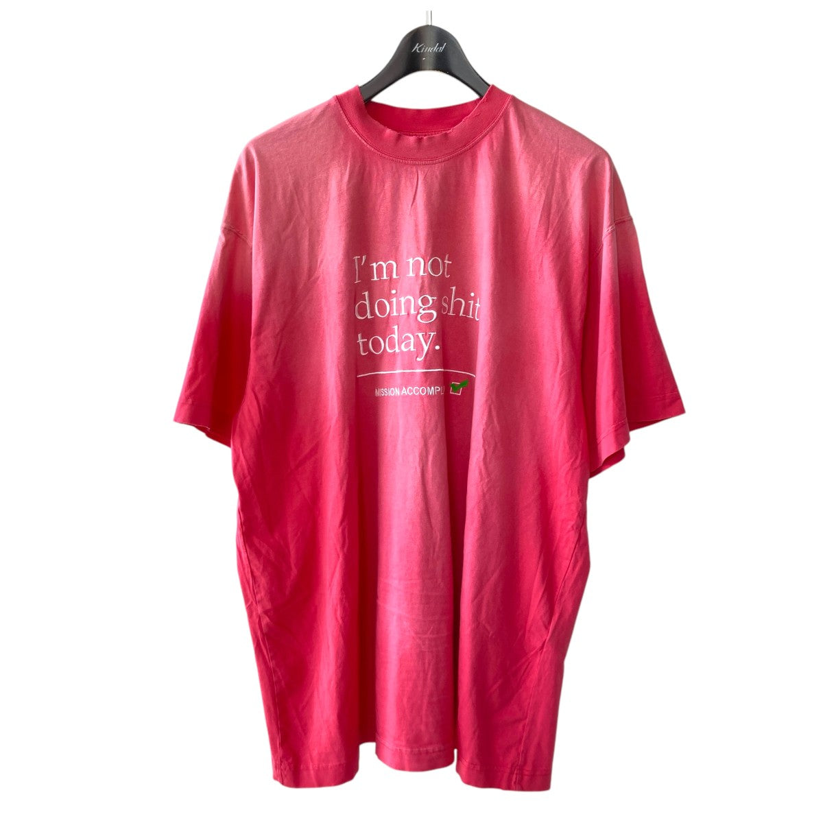 VETEMENTS ヴェトモン ロゴTシャツ ピンク Mサイズ オーバーサイズ VETEMENTS(ヴェトモン) TシャツUE63TR320P UE63TR320P ピンク