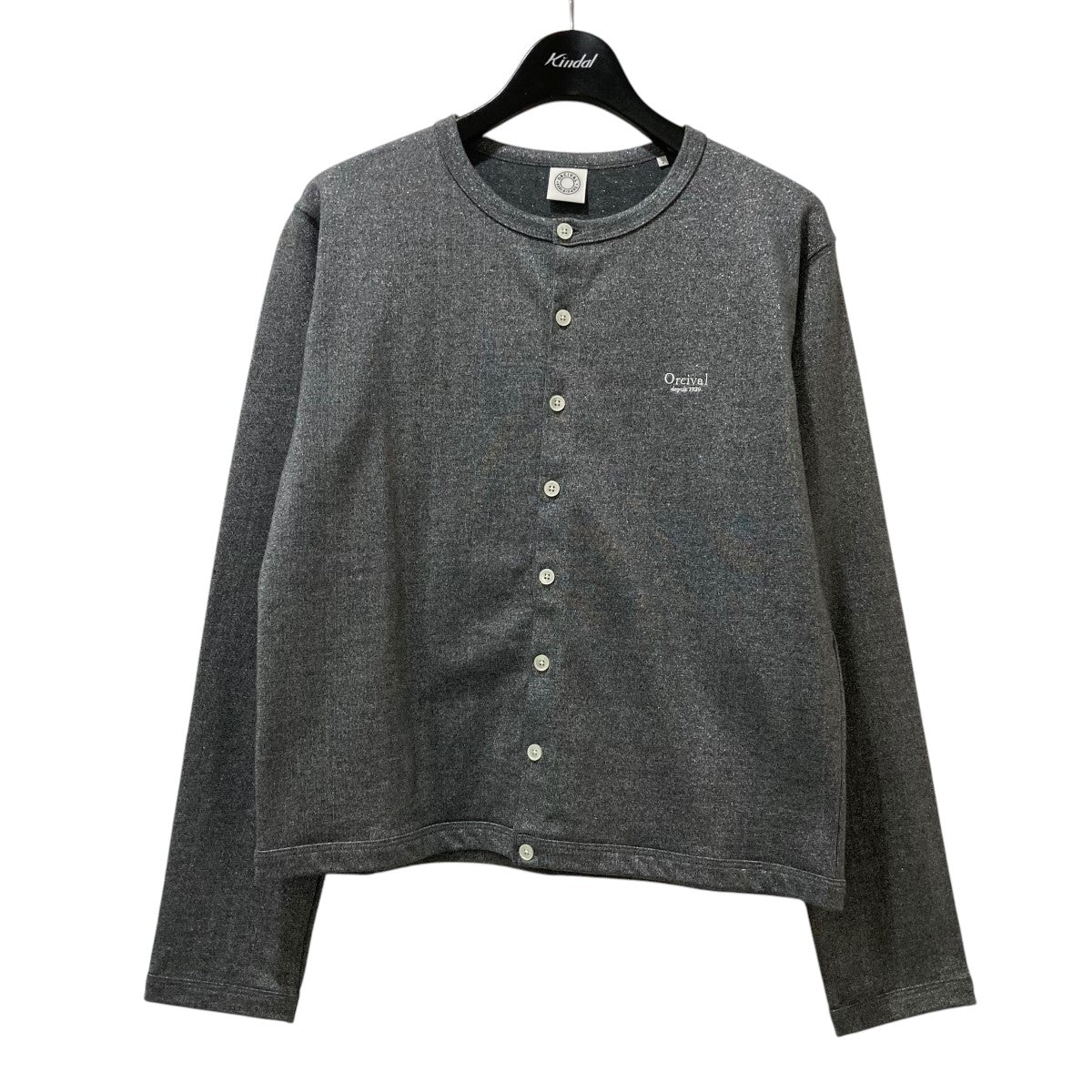 オーチバル ORCIVAL GLITTER PLATING JERSEY グリッタークルーネックカーディガン MR42-117-02 シルバー サイズ ORCIVAL(オーチバル) GLITTER PLATING JERSEY グリッタークルー