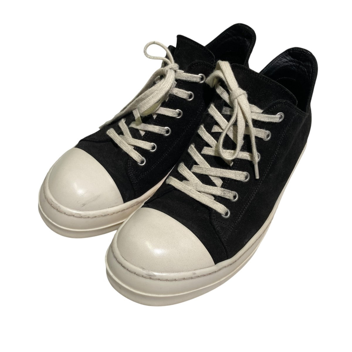 RICK OWENS(リックオウエンス) LOW SNEAKS LCC ラモーンズ スウェードレザースニーカーRU02B2891 RU02B2891  ブラック×ミルク サイズ 41｜【公式】カインドオルオンライン ブランド古着・中古通販【kindal】