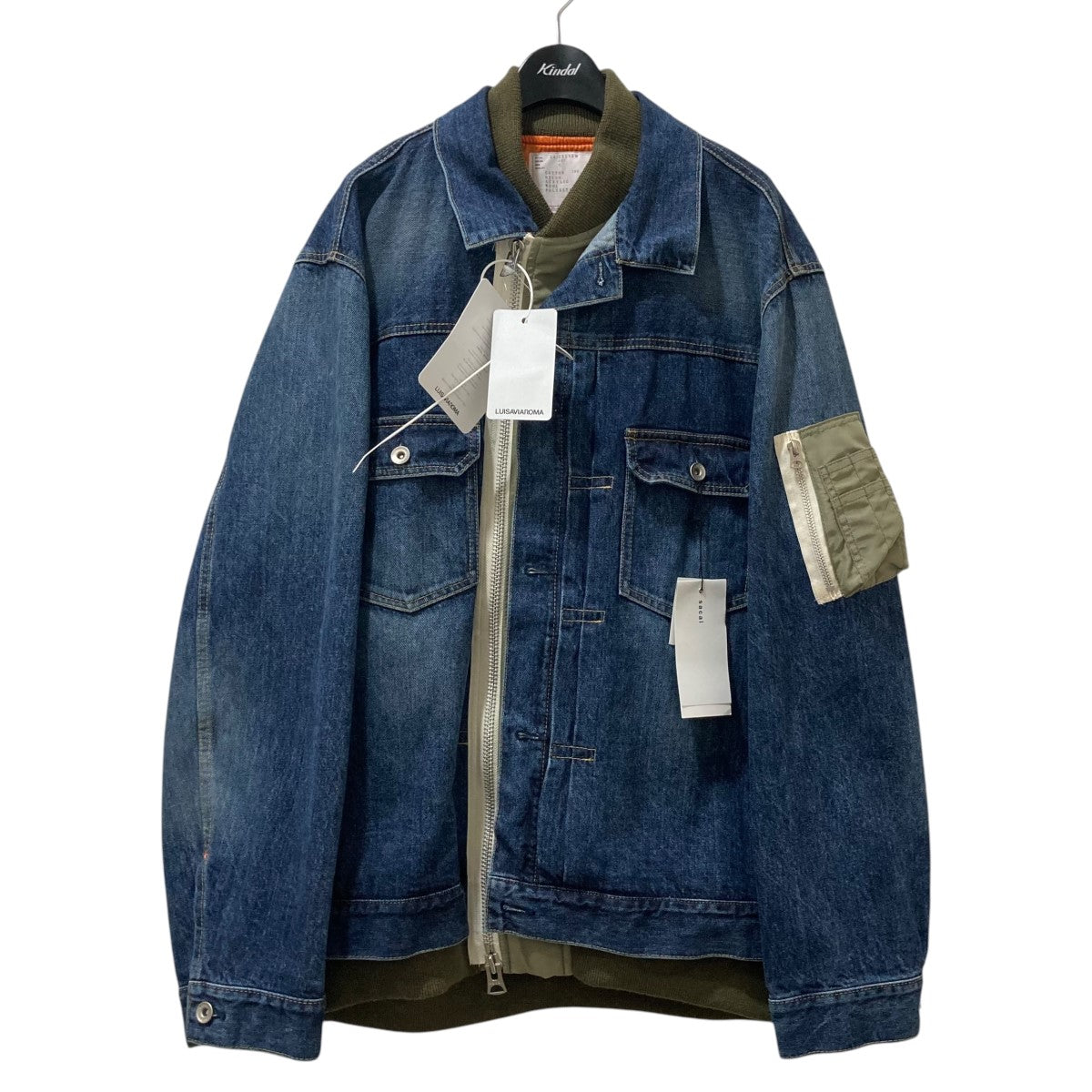 sacai(サカイ) 2024SS DENIM BLOUSON MA-1ドッキング デニムジャケット 24-03352M 24-03352M  インディゴ×カーキ サイズ 4｜【公式】カインドオルオンライン ブランド古着・中古通販【kindal】