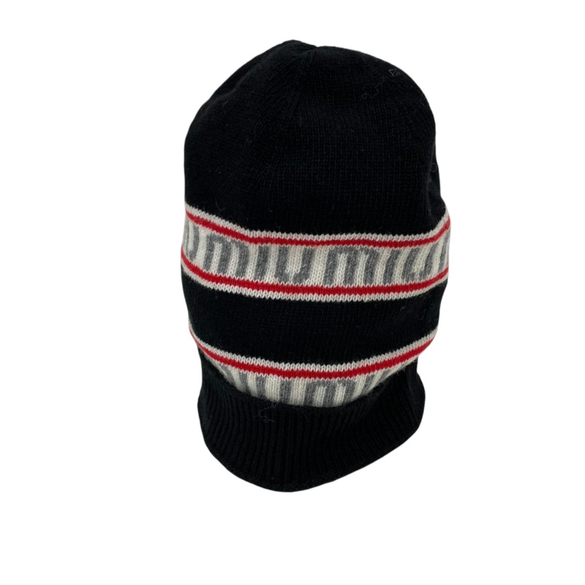 MIU MIU ロゴニット帽5HC286 2F4P 古着・中古-1枚目のアイテム画像