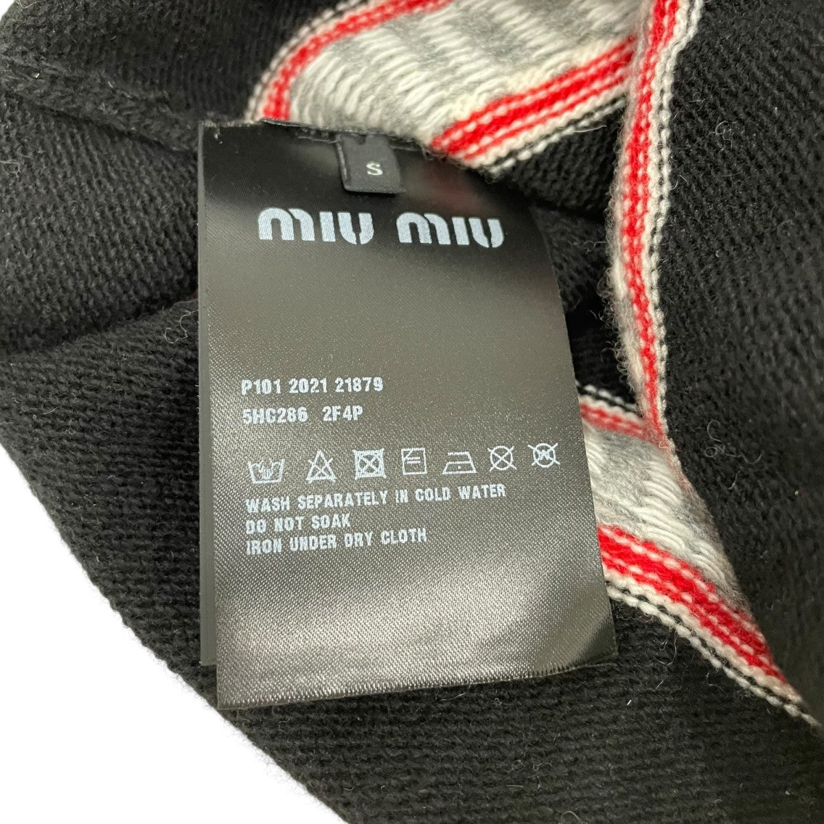 MIU MIU ロゴニット帽5HC286 2F4P 古着・中古-6枚目のアイテム画像