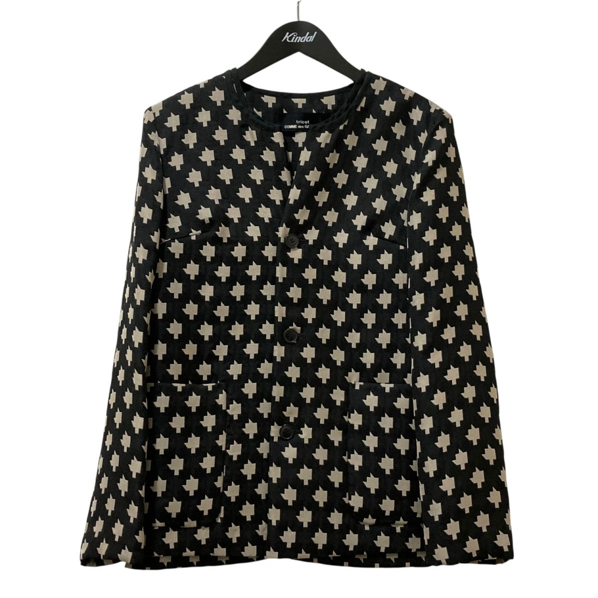 美品❤️トリココムデギャルソン　テーラードジャケット　フリル　ラメ　ベージュ トリココムデギャルソンtricot COMME des GARCONS フロント