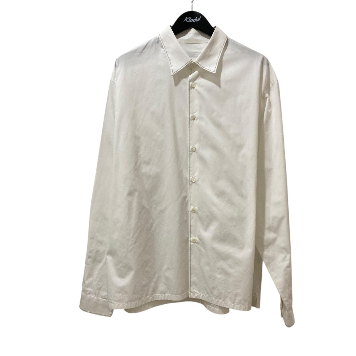 PRADA ブラック 長袖シャツ 44 プラダ PRADA ワイシャツ ポプリンストレッチシャツ ブラック
