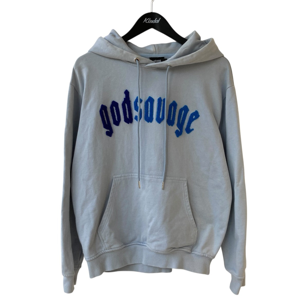 godsavage ブラック パーカー M ゴッドサヴェージ god savage パーカー ブラック×ブルー サイズ