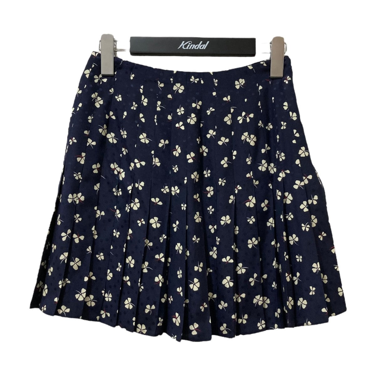 PRADA(プラダ) 花柄プリーツミニスカートP142J P142J ネイビー サイズ 