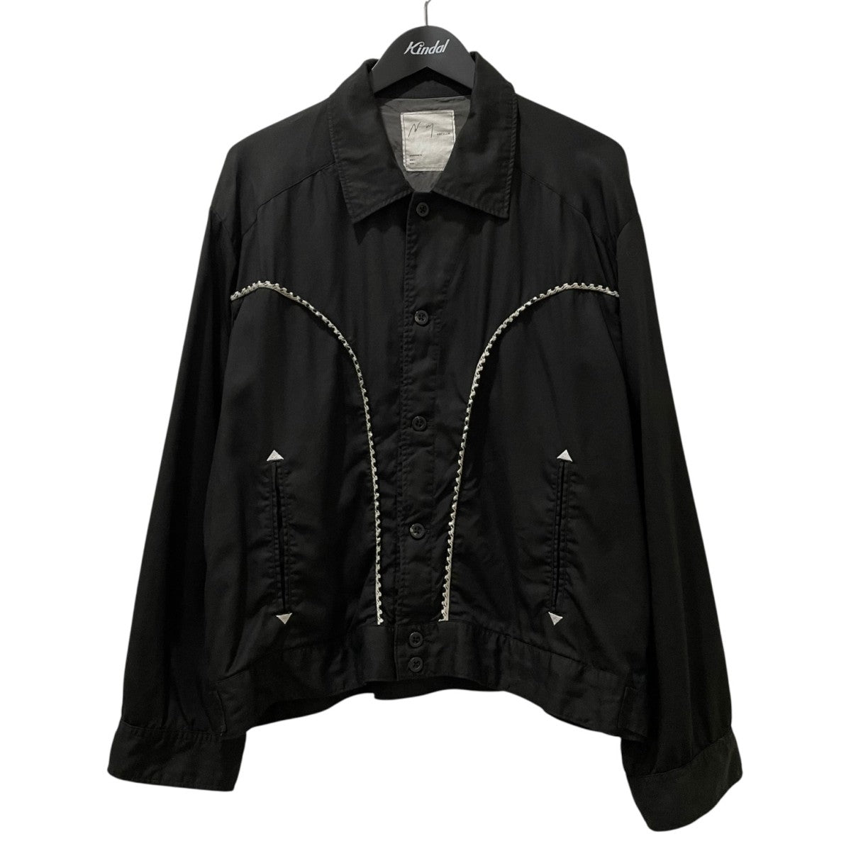 ANCELLM collarless jacket アンセルム ジャケット ANCELLM - SIDE SLIT VARSITY JACKET/NAVY | NapsNote