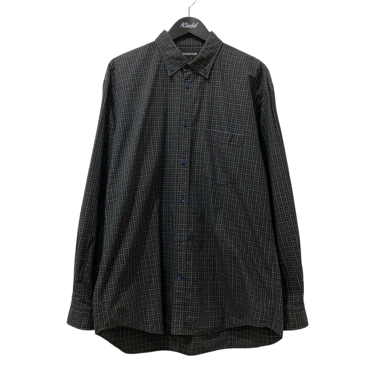 BALENCIAGA ダークネイビー ロングスリーブTシャツ-M BALENCIAGA】BE KIND ロングスリーブ Tシャツ オーバーサイズ