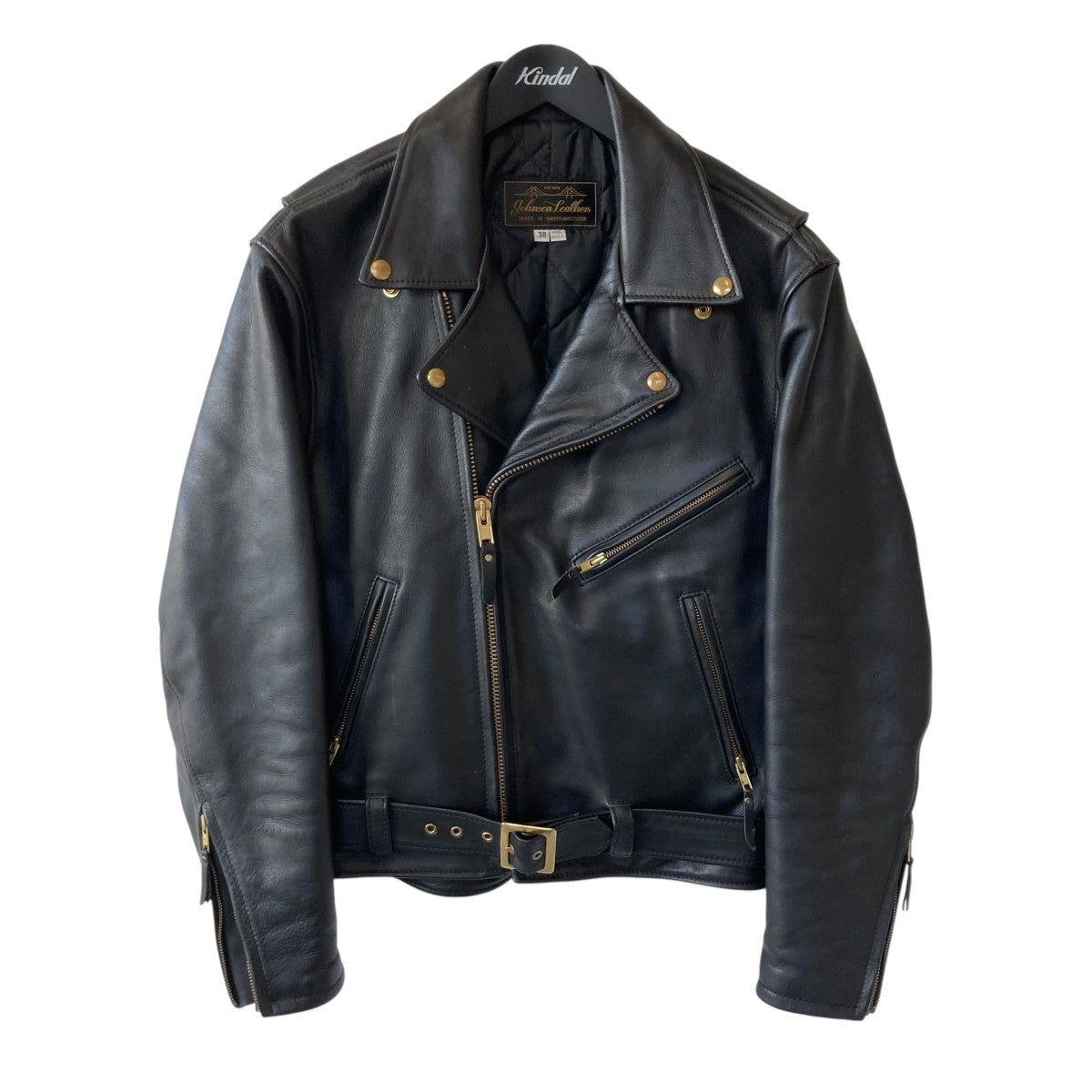 【古着】lecoq エバートン ジャケット Lサイズ　ブラック 中古・古着通販】Denham (デンハム) EINSTEIN LEATHER ブラック