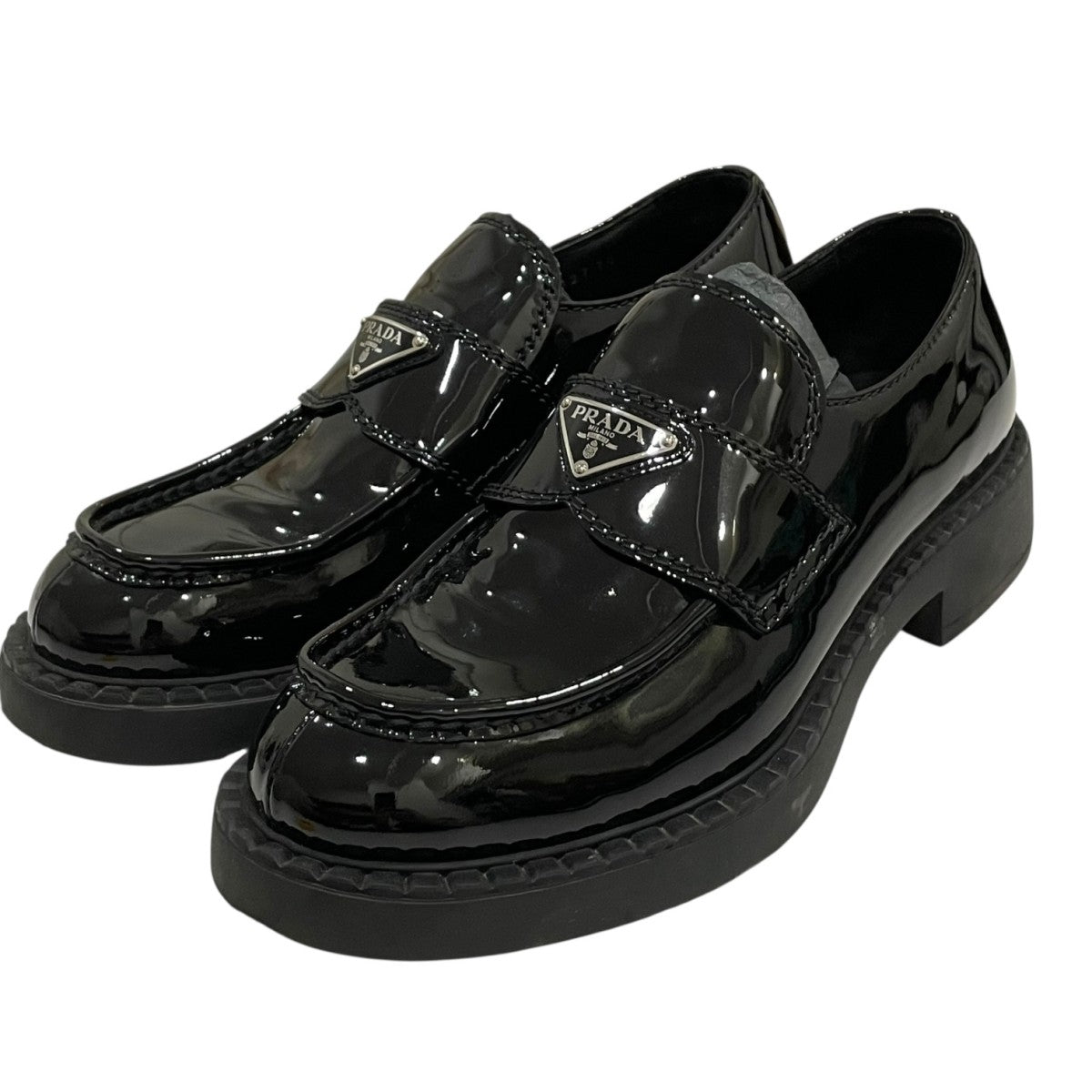 PRADA チョコレートローファー　25cm Prada チョコレート レザーローファー | ブラック | FARFETCH JP