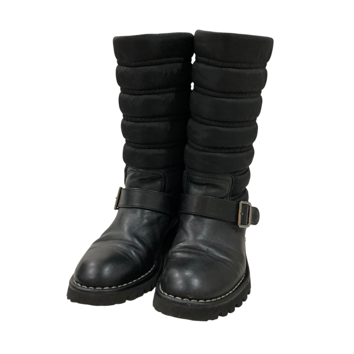 CHANEL 黒 レザー エンジニアブーツ