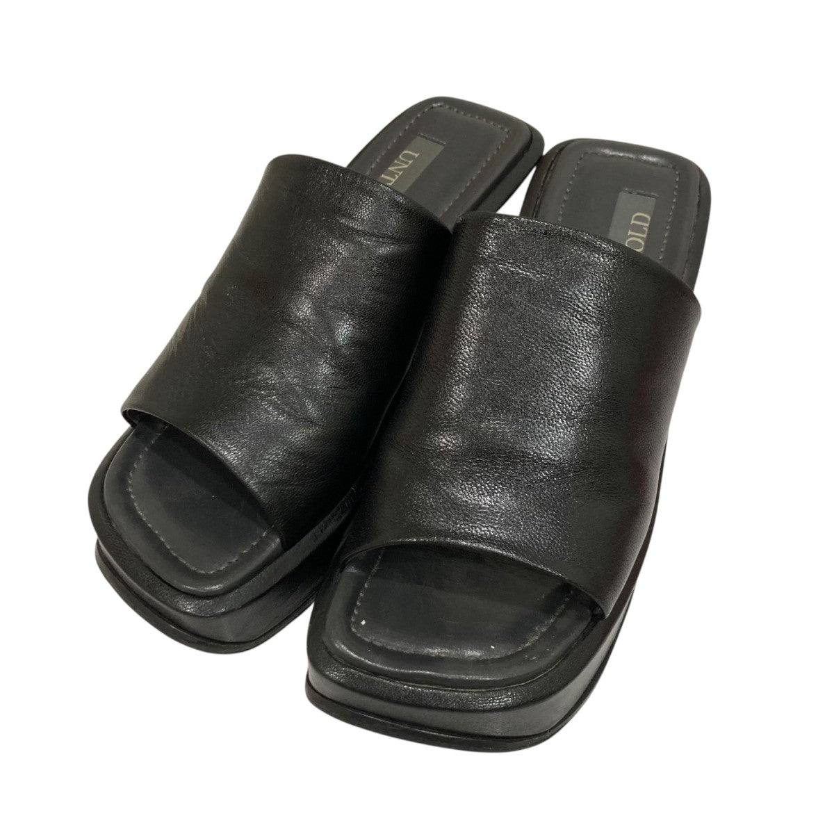 UNTISHOLD(アンチショルド) レザーサンダル ブラック サイズ 36