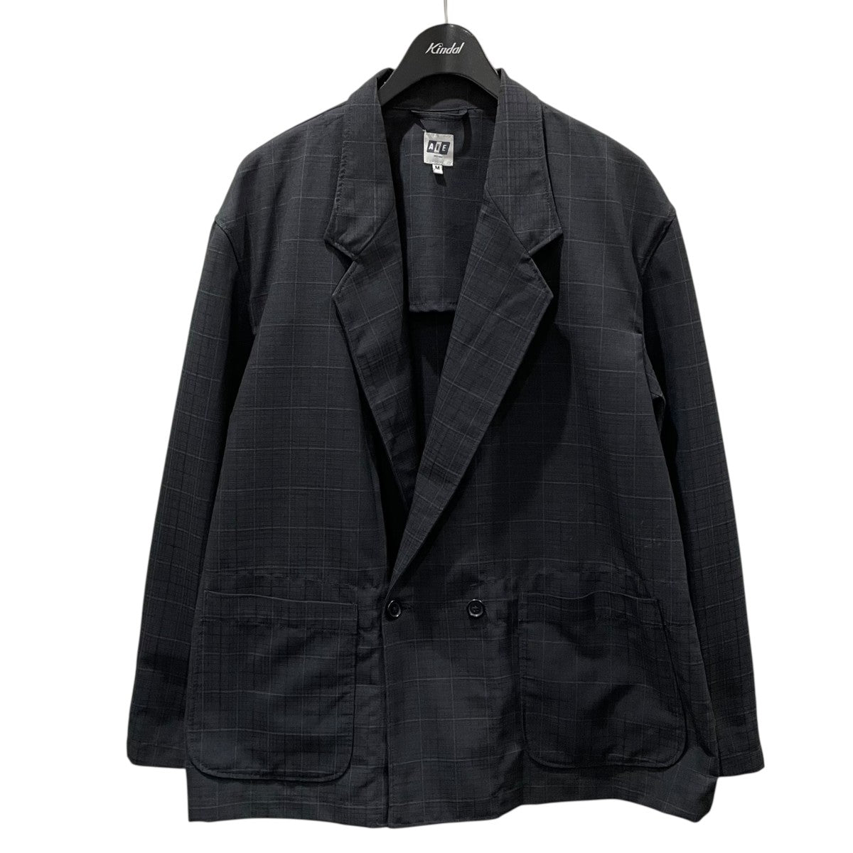 AiE(エーアイイー) チェック柄ダブルジャケット グレー・ブラック