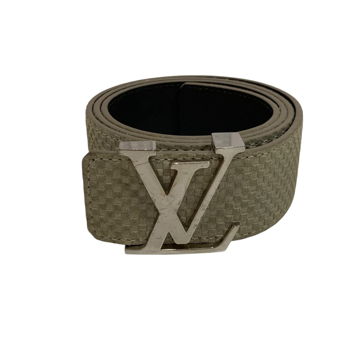 LOUIS VUITTON サンチュールLVイニシアル ベルト グレー×シルバー