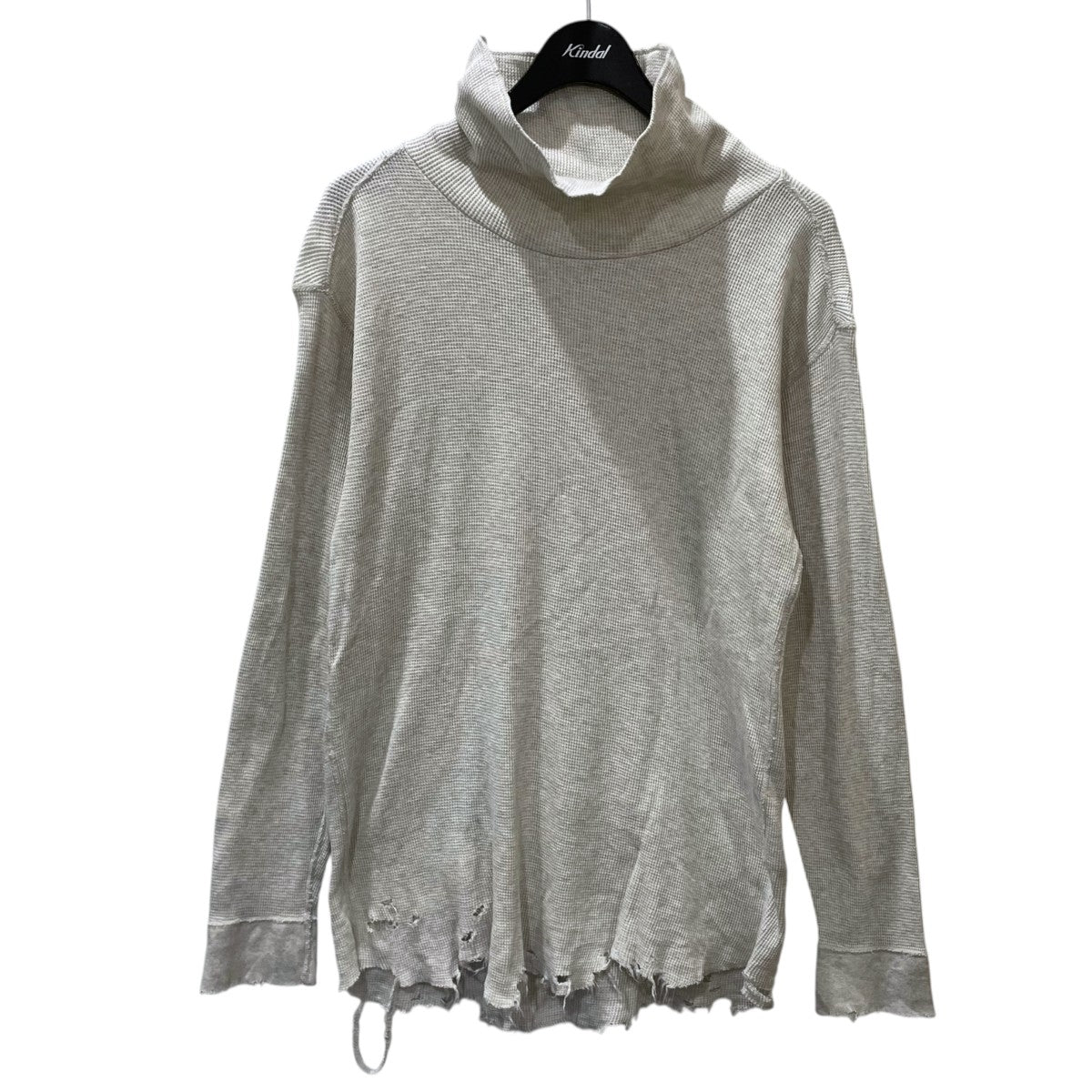 ANCELLM(アンセルム) ダメージ加工ワッフルハイネックカットソー