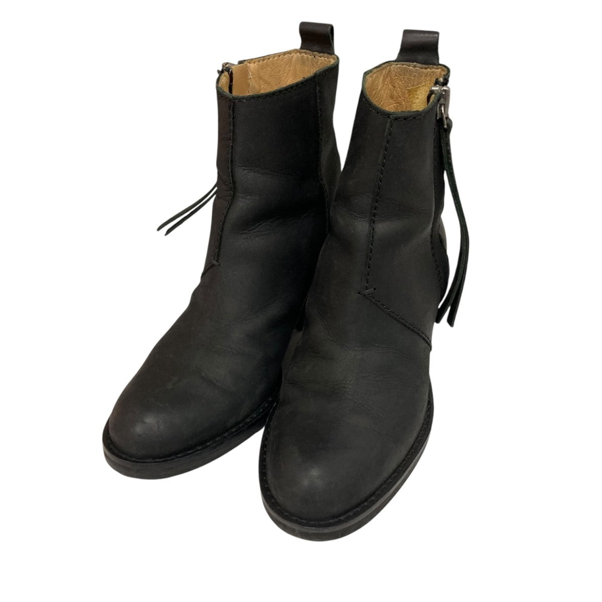 良品ACNE STUDIOS イタリア製ブラックショートレザースエードブーツ23 良品ACNE STUDIOS イタリア製ブラックショートレザースエードブーツ23