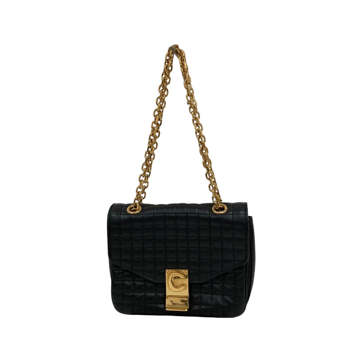 【CELINE】lady'sチェーンショルダーbagモノクロセルblackカラー CELINE(セリーヌ) チェーン ショルダーバッグ U-CU-5148