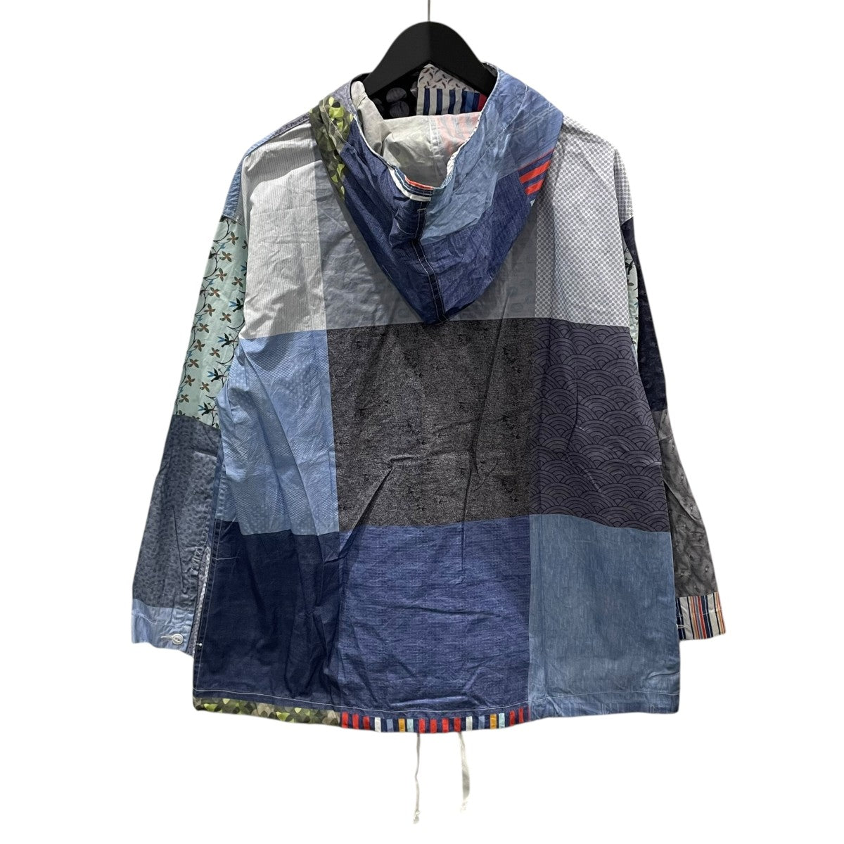 プルオーバーフーデッドジャケット Cagoule Shirt - Multi Random Square Patchwork Print カグールシャツ マルチランダムスクエア パッチワークプリント