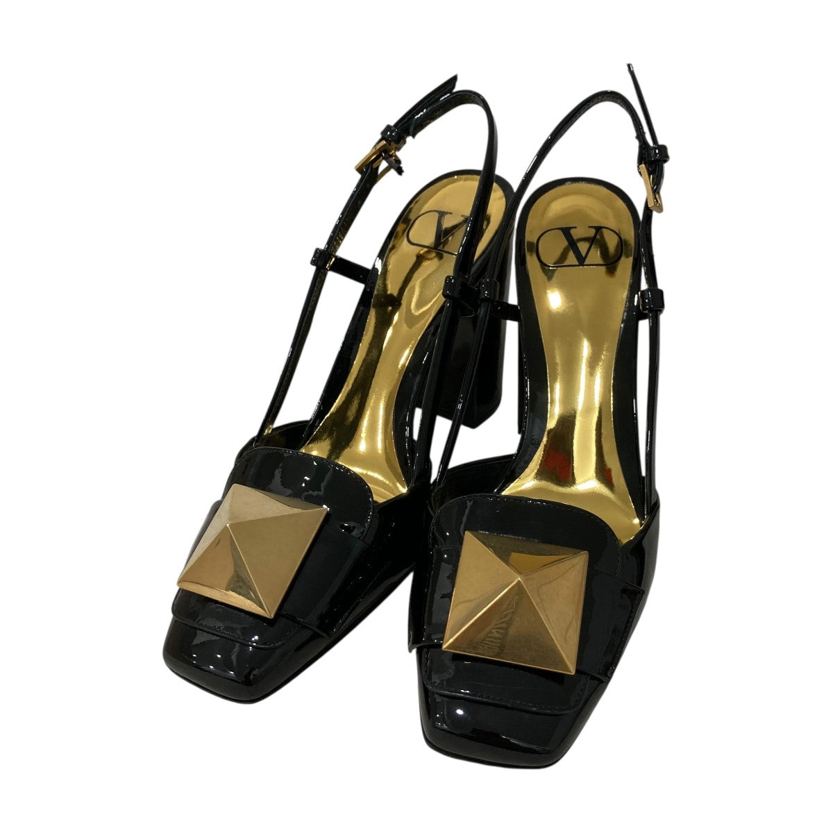 VALENTINO ワンスタッド ストラップパンプス 古着・中古-1枚目のアイテム画像