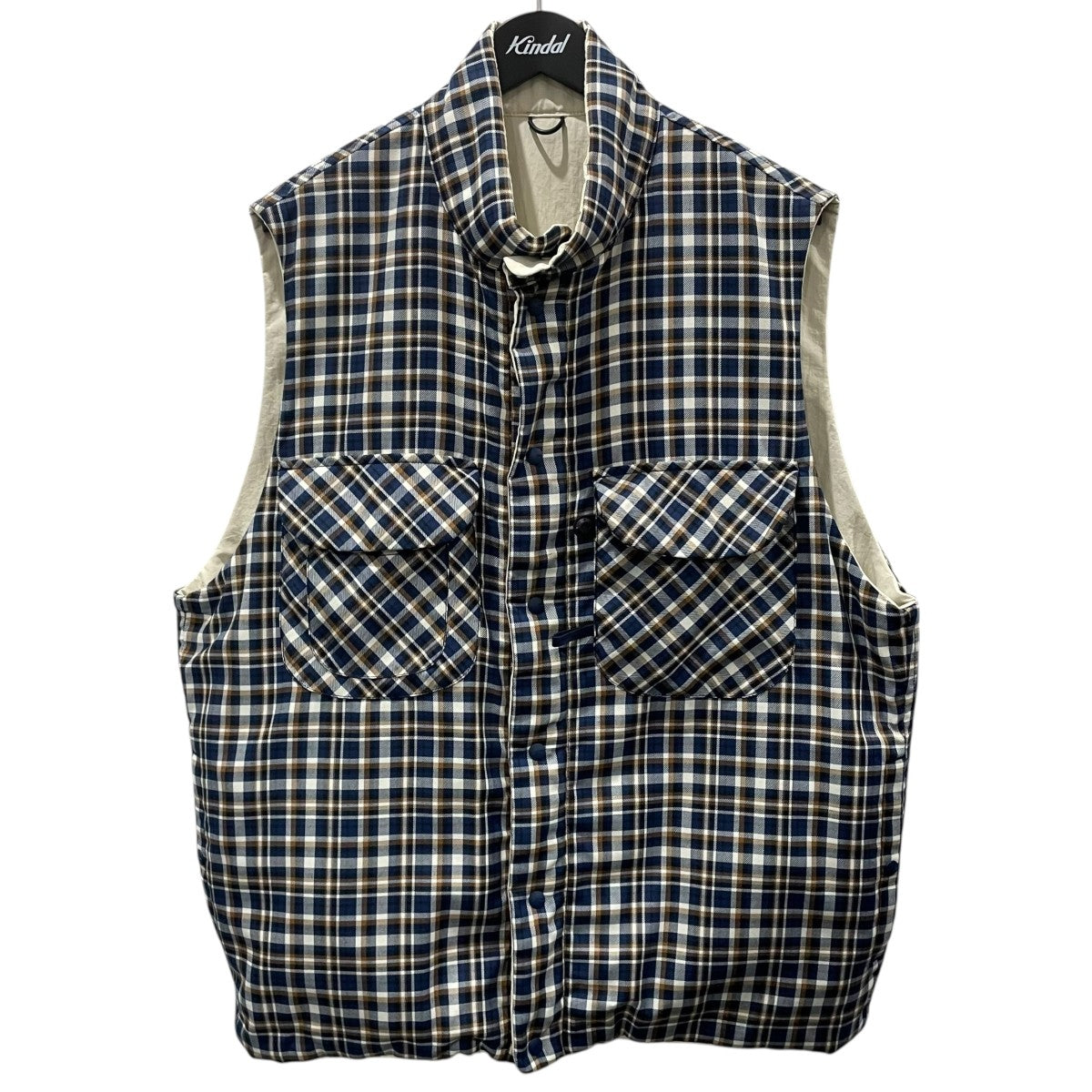 23SS チェック柄リバーシブル中綿ベスト TECH REVERSIBLE TREKKING VEST テック リバーシブル トレッキング ベスト BJ-55023
