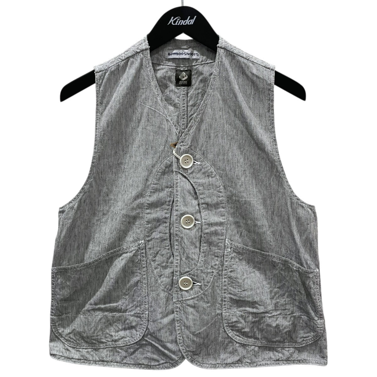 ストライプ柄綿麻ベスト LC STRIPE HUNTING VEST ハンティングベスト 200102M