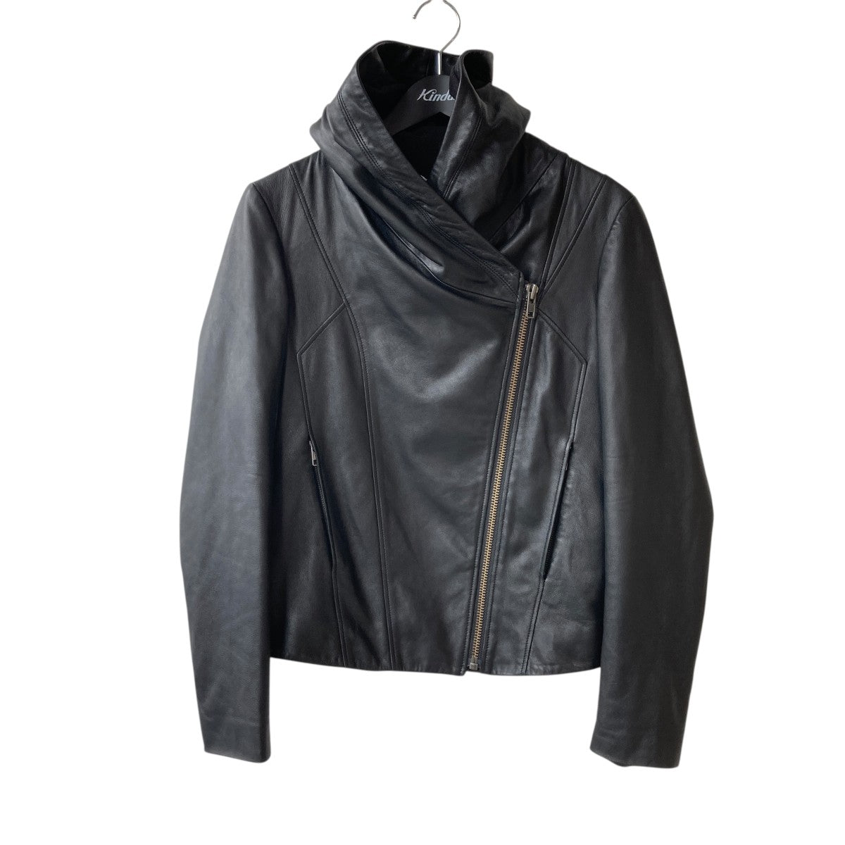 美品 ヘルムートラング フード付き レザージャケット 羊革 ブラック S 高級 中古・古着通販】HELMUT LANG (ヘルムートラング) フードレザー