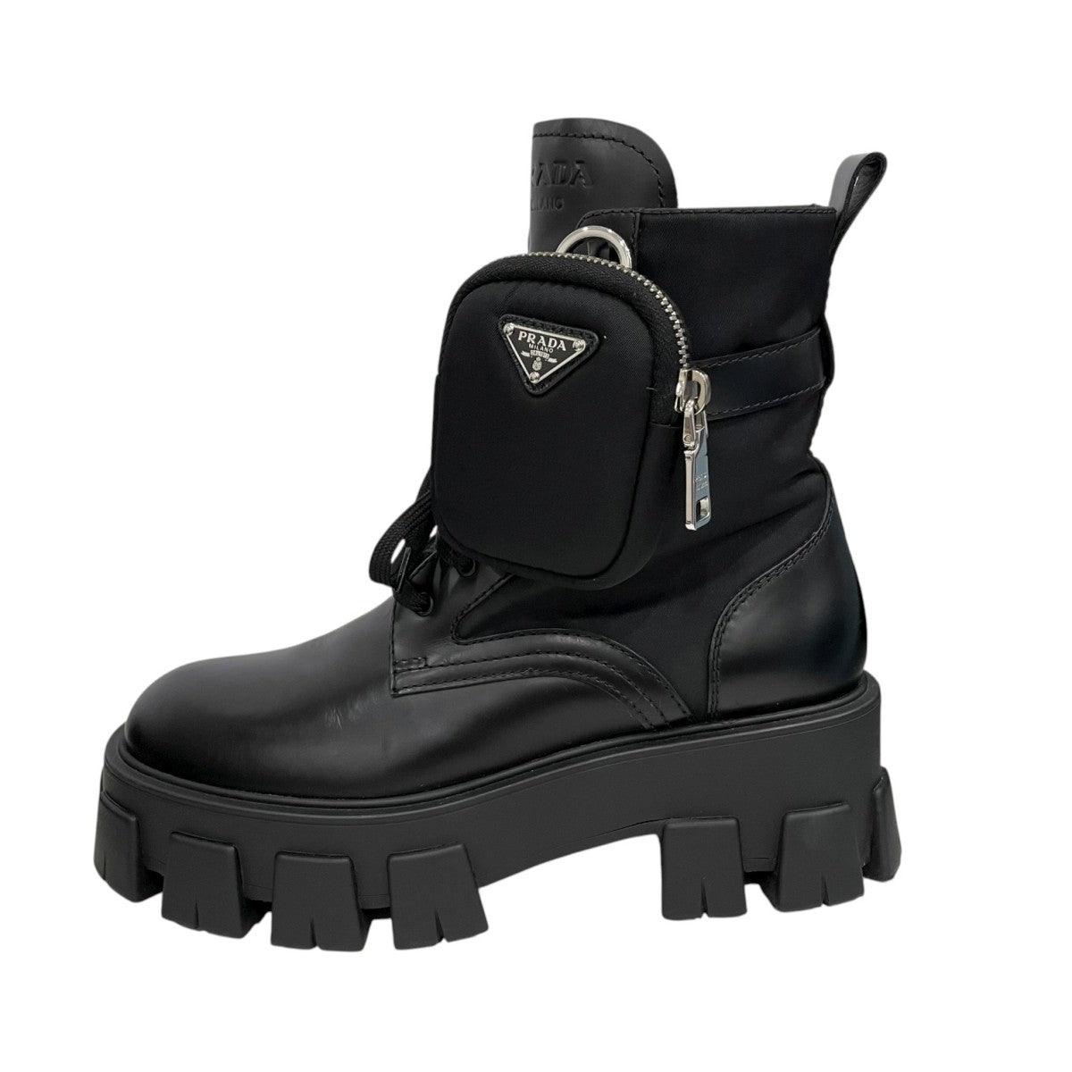 モノリス ポーチ付 ブラッシュドレザーx Re-Nylon ブーツ1T255M