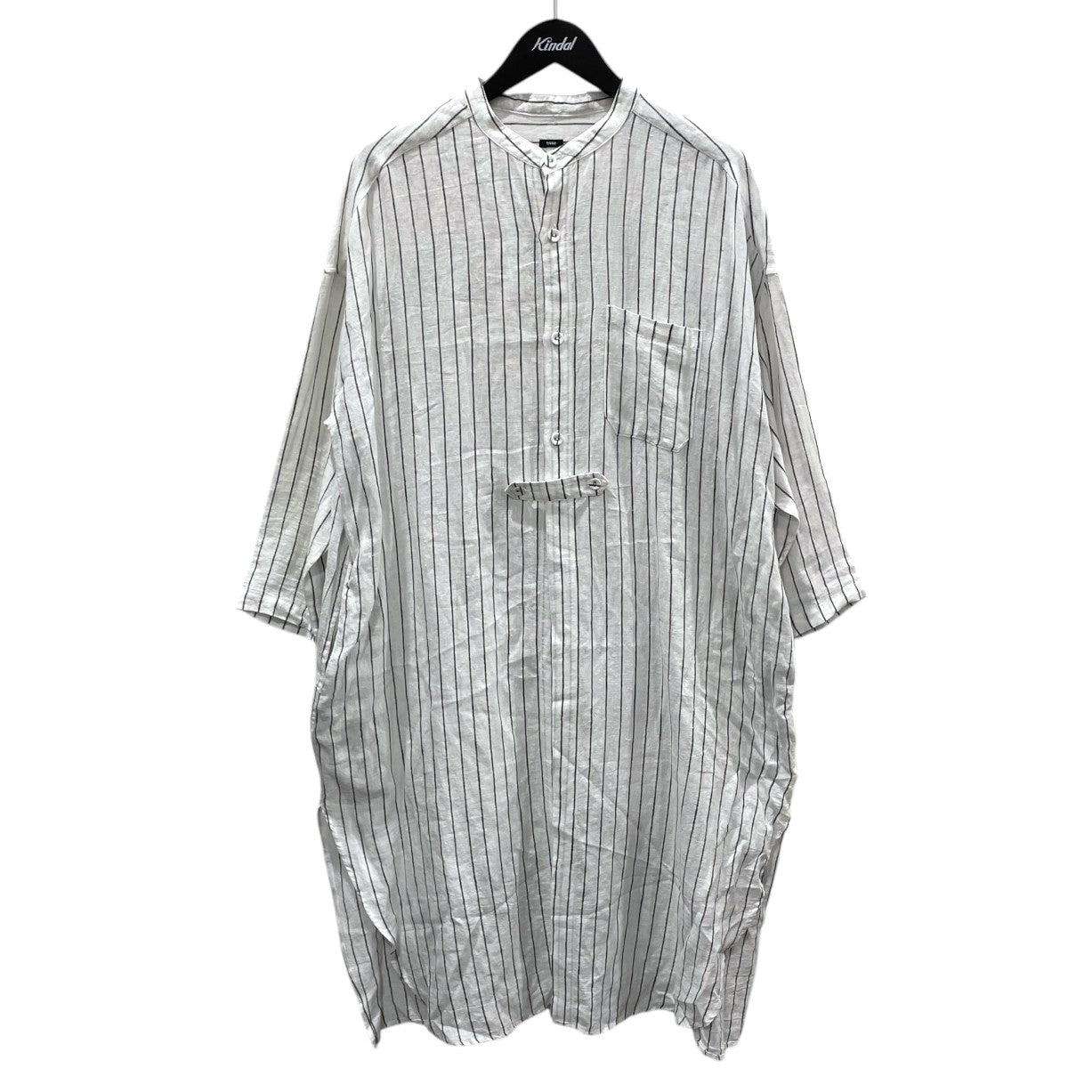 22SS ストライプ柄リネンシャツカーディガン トリプルワッシャーリネンロングカーディガン TS220SH082