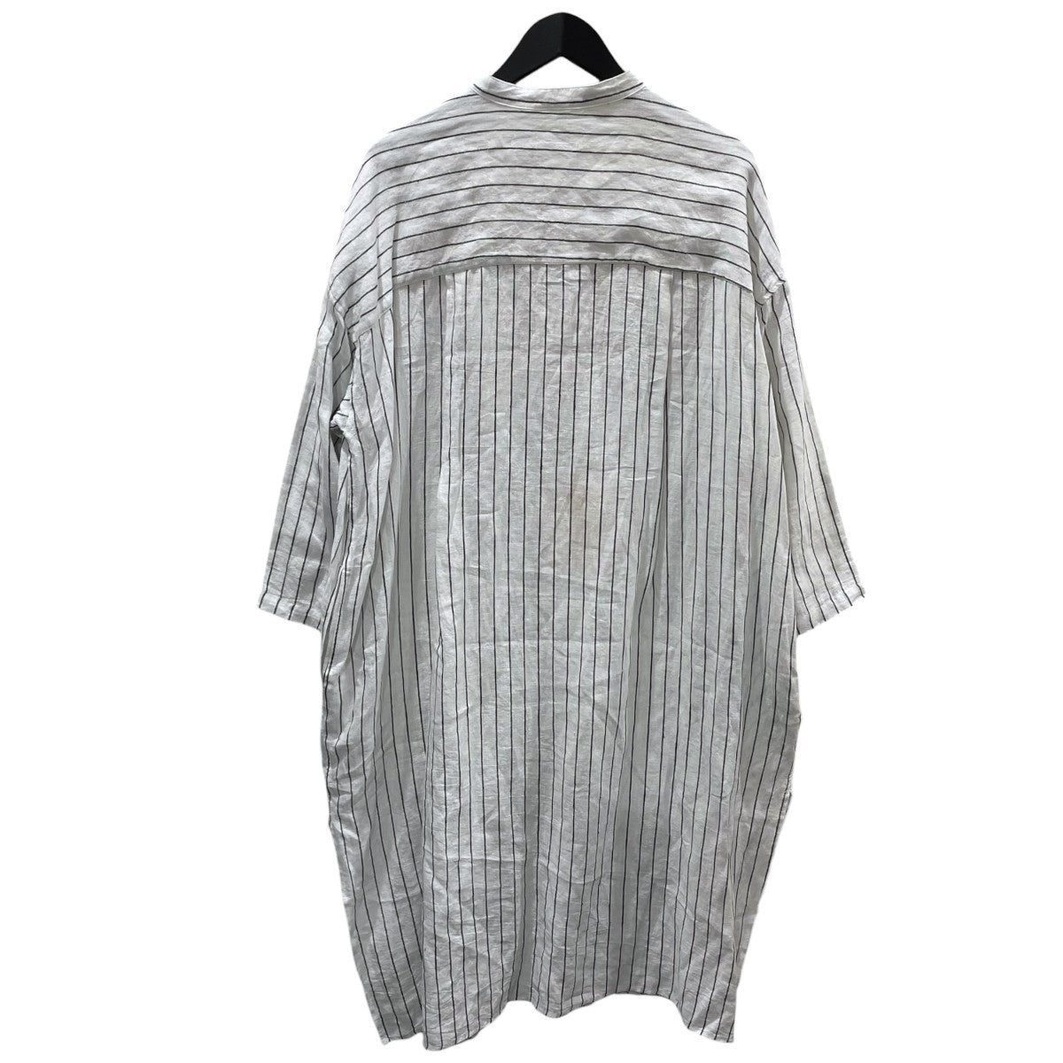 22SS ストライプ柄リネンシャツカーディガン トリプルワッシャーリネンロングカーディガン TS220SH082