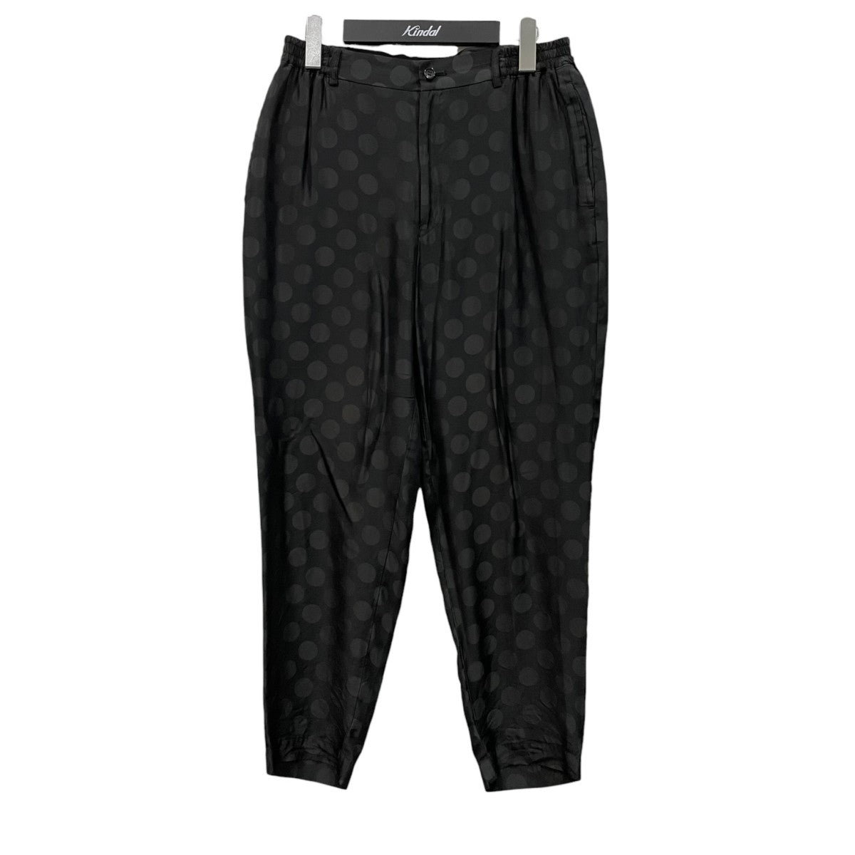 2020ブラックコムデギャルソン 模様柄セットアップシワ加工ポリエステルサルエル BLACK COMME des GARCONS(ブラックコムデギャルソン) ドット柄 パンツ