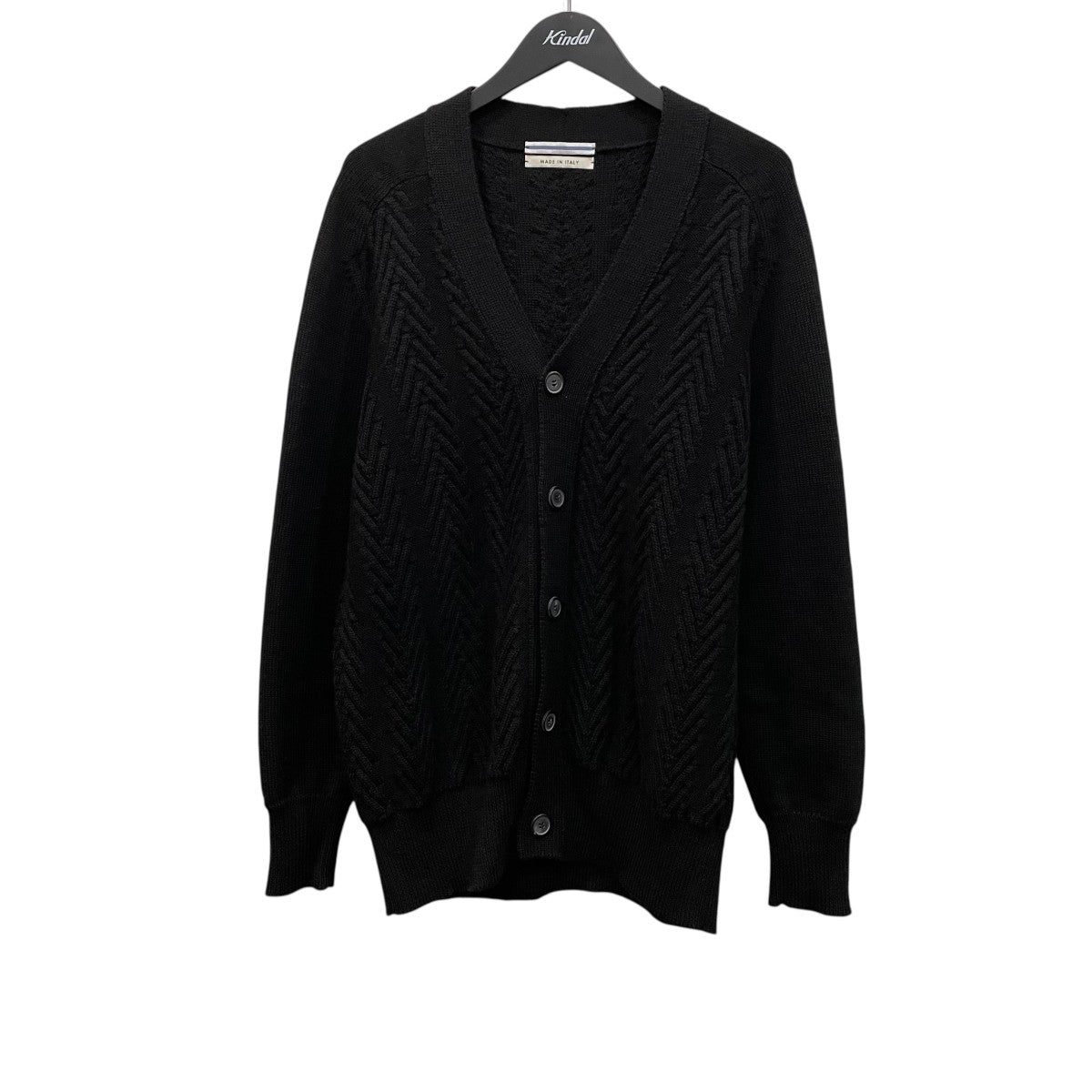 Cristaseya(クリスタセヤ) HERRINGBONEニットカーディガン ブラック