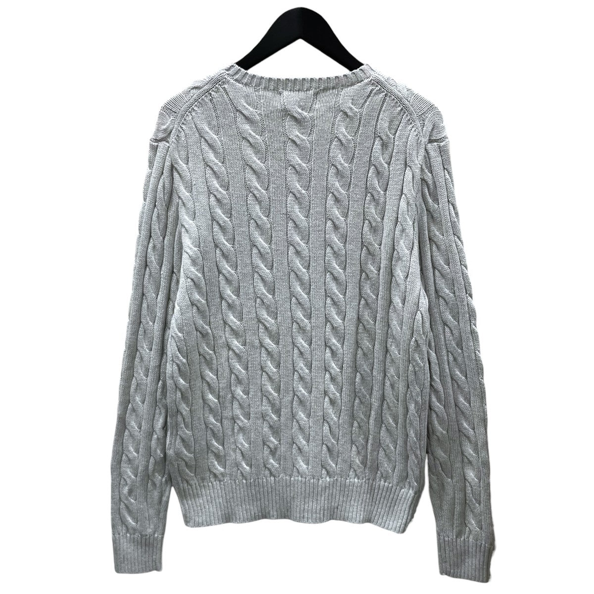 ケーブル編みコットンクルーネックニットセーター Cotton Crewneck Sweater MNPOSWE16821541