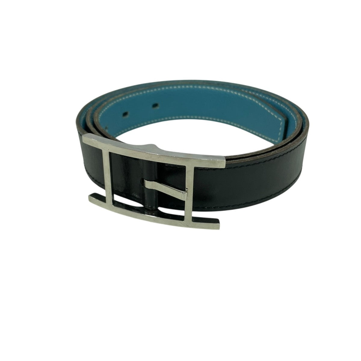 HERMES(エルメス) ブルージーンレザーベルト ブルー×ブラック｜【公式