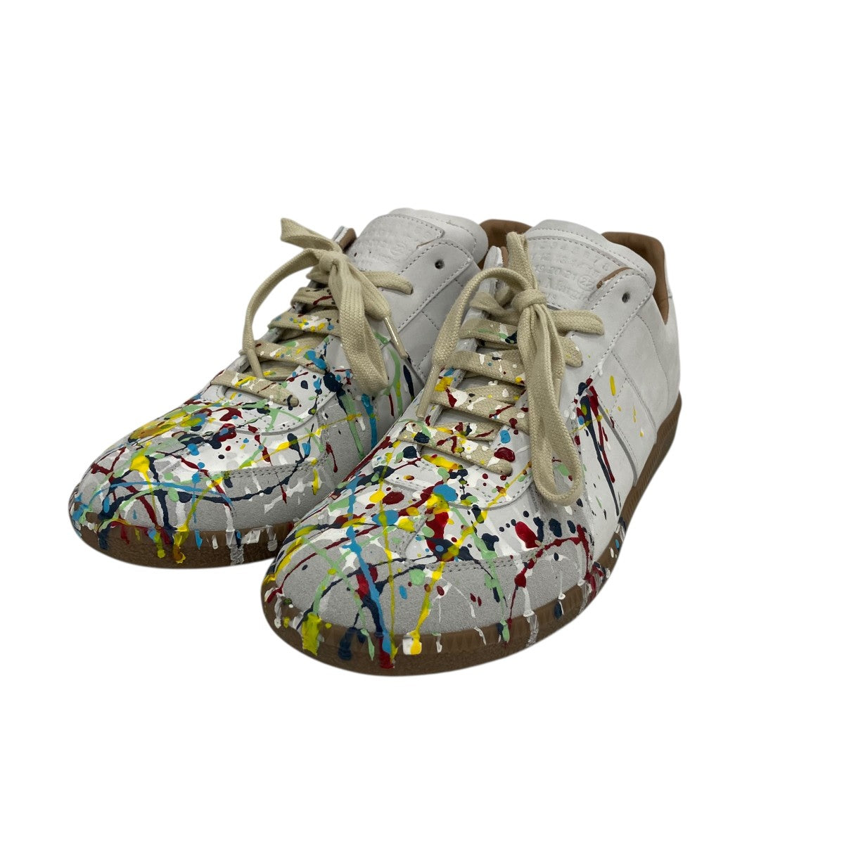 激レア　Maison Margiela ペンキ　42 スニーカー　archive Maison Margiela(メゾンマルジェラ) 箱スニーカー ベージュ×アイボリー