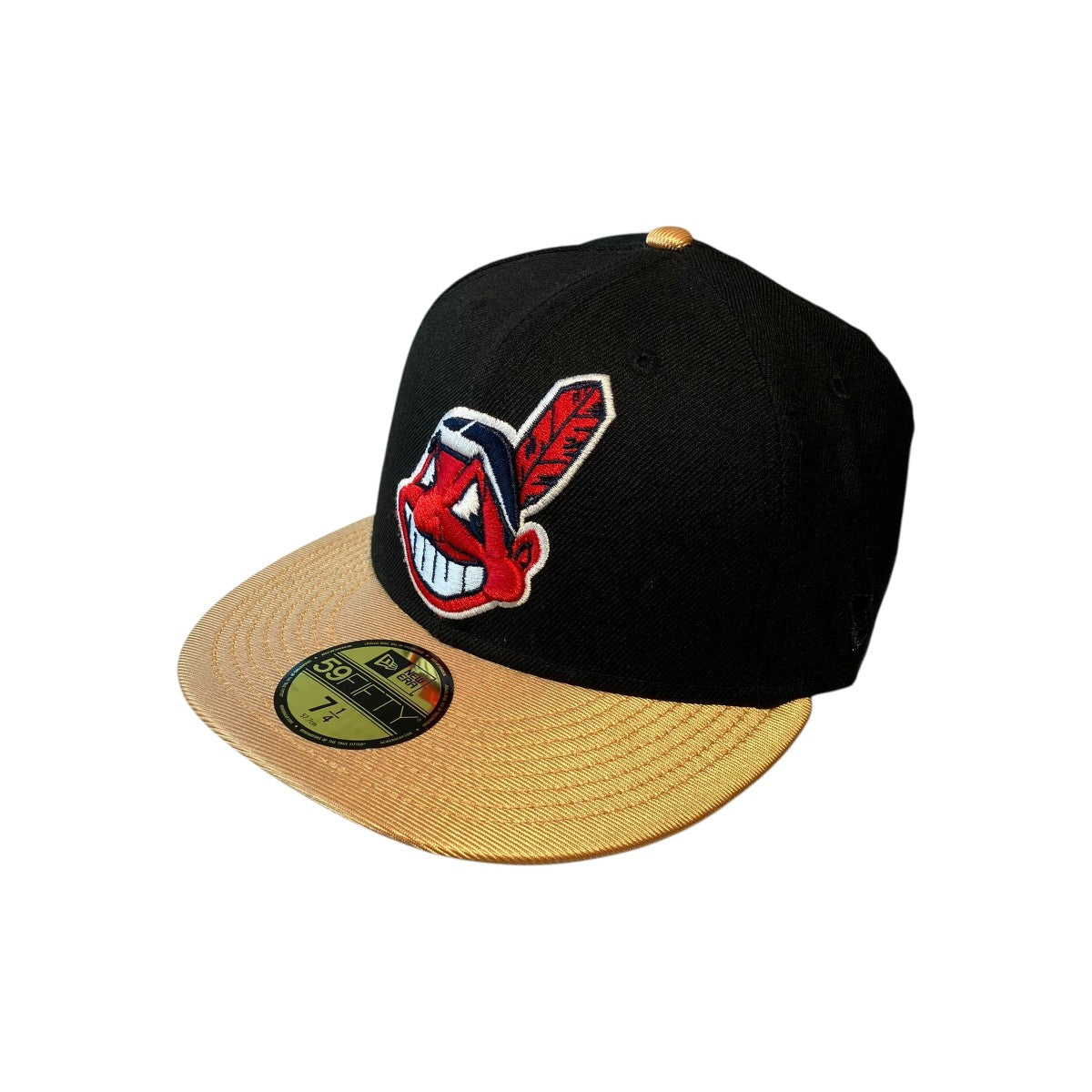 New Era(ニューエラ) Cleveland Indiansキャップ ブラック×ゴールド