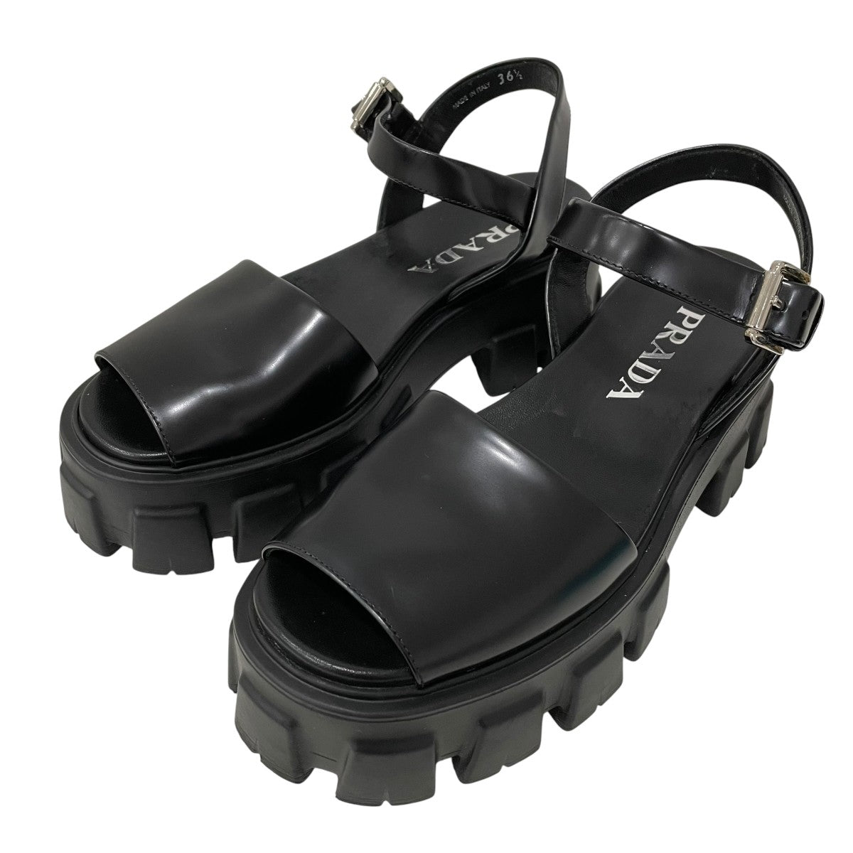 PRADA(プラダ) 厚底サンダル1X526M 1X526M ブラック サイズ 36 1/2