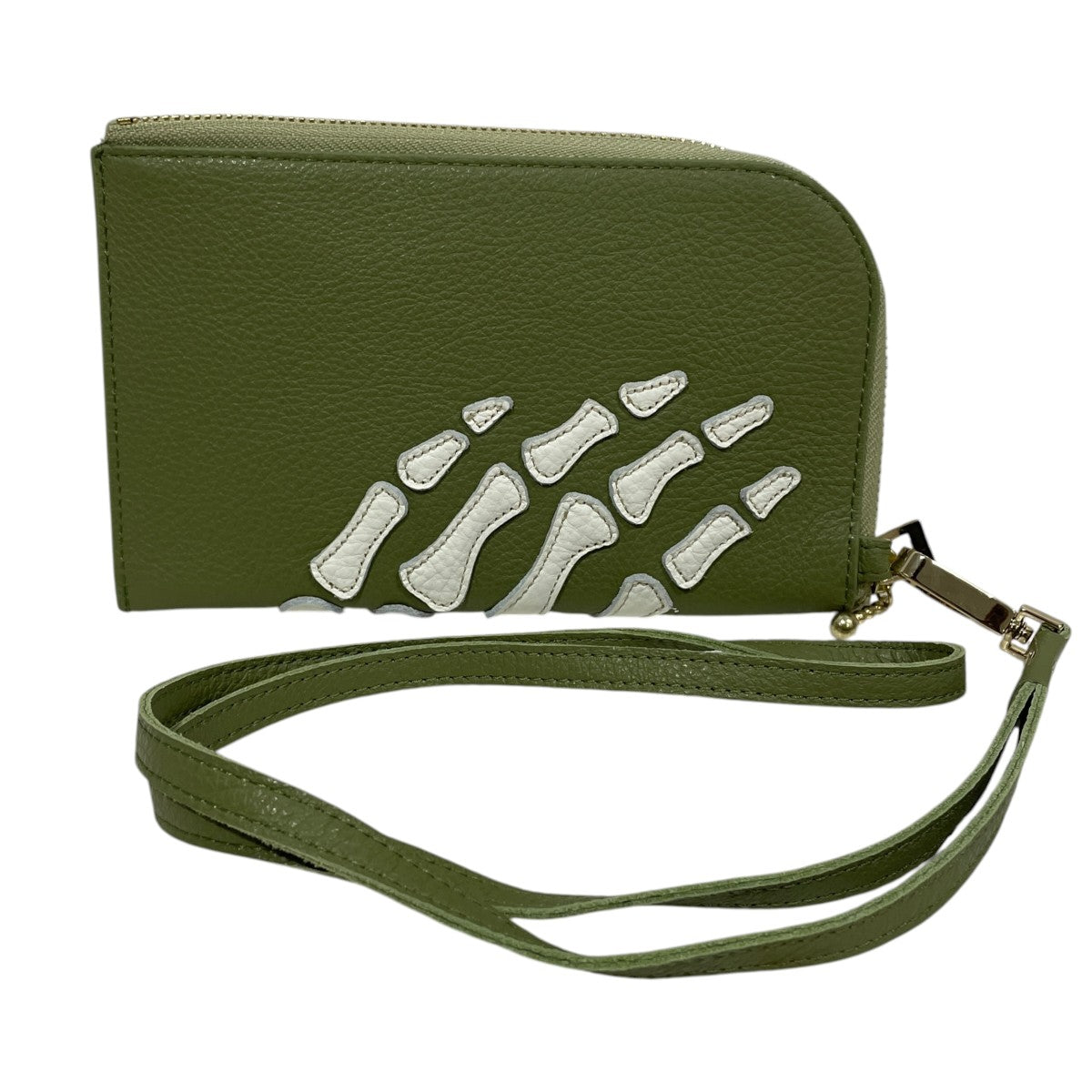 25SS ラウンドジップポーチ Thumbs Up Bone Hand Zip Neck Bag サムズアップ ボーン ハンド ジップ ネックバッグ K2503XB806