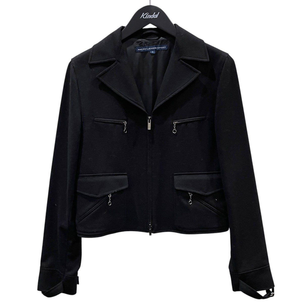 RALPH LAUREN / シルク ウール ショート ジャケット ブルゾン 黒 RALPH LAUREN SPORT(ラルフローレン スポーツ) ジップアップショート