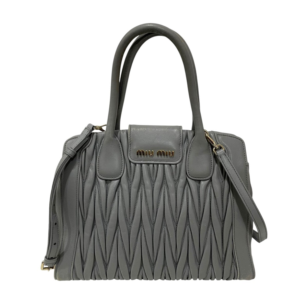 MIU MIU(ミュウミュウ) マテラッセ2WAYハンドバッグ53 53 グレー 