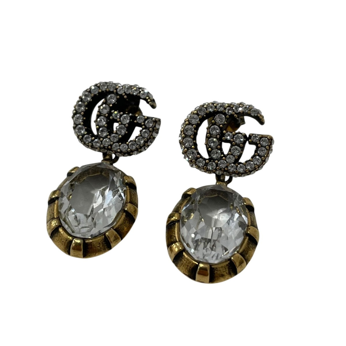 GUCCI クリスタル付き ダブルG ピアス GUCCI(グッチ) ダブルG クリスタルピアス629659 629659 ゴールド
