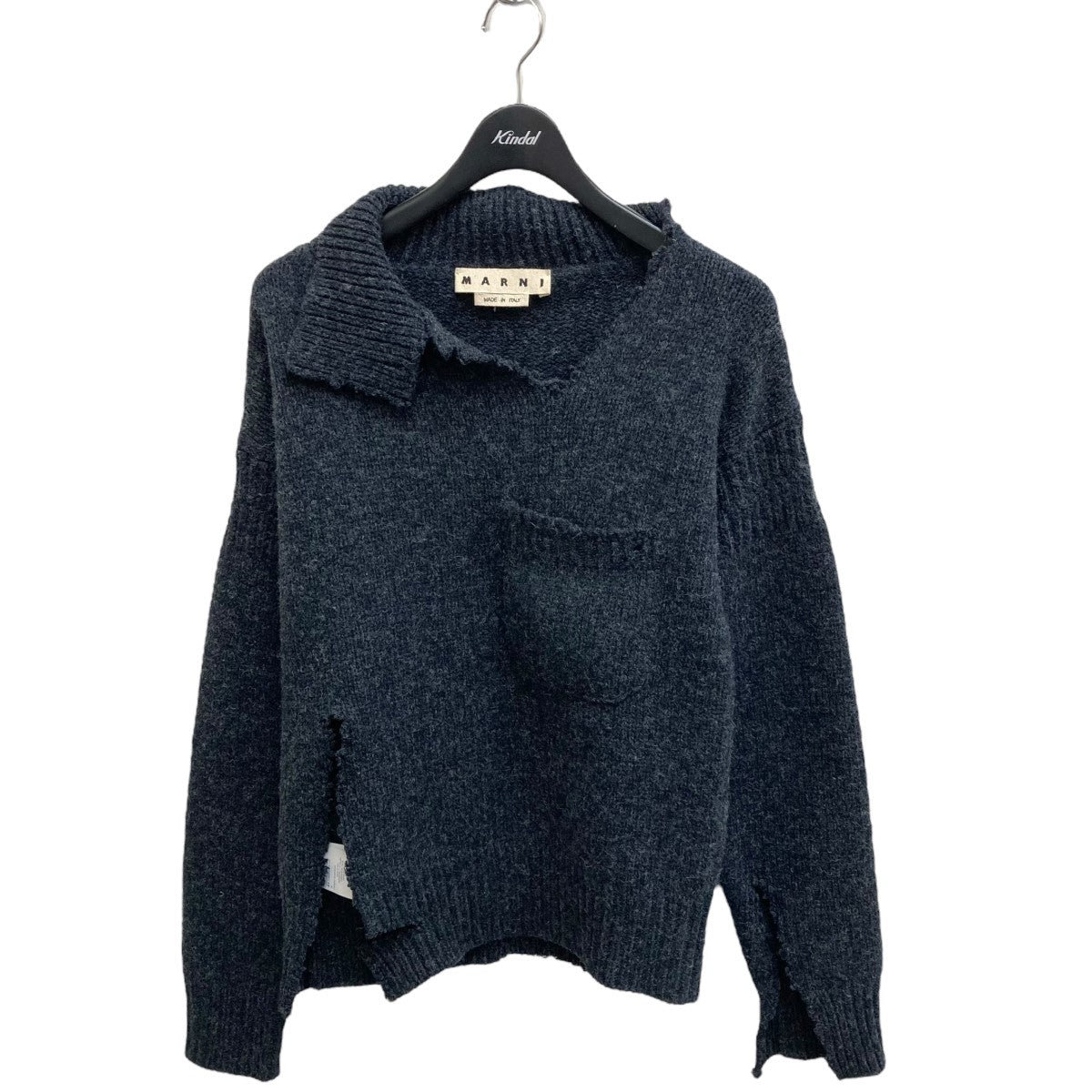 MARNI(マルニ) Destroyed Neck Shetland Knitダメージ加工ニットDVMG0015A0 DVMG0015A0 グレー  サイズ 42｜【公式】カインドオルオンライン ブランド古着・中古通販【kindal】