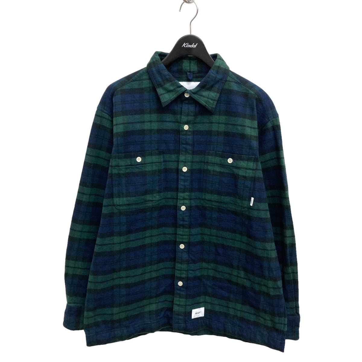 WTAPS(ダブルタップス) チェックシャツ192TQDT-SHM01 UNION LS SHIRT 192TQDT-SHM01 UNION LS  SHIRT グリーン×ネイビー サイズ 3｜【公式】カインドオルオンライン ブランド古着・中古通販【kindal】