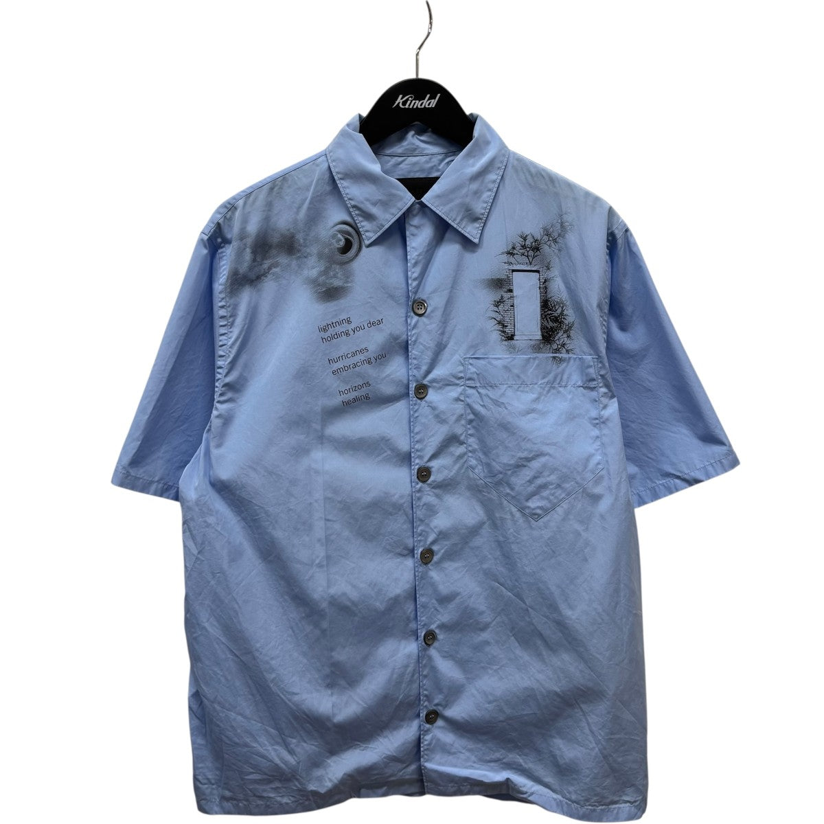 プラダ PRADA メンズ 切替 半袖シャツ (ブルー/39) プラダ PRADA メンズ 切替 半袖シャツ (ブルー/39) - メルカリ