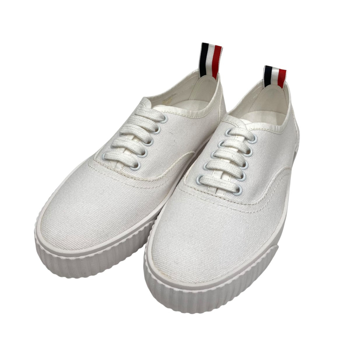 Thom Browne(トム・ブラウン) コットン キャンバス ヘリテージスニーカー ローカットFFD063A-01588 FFD063A-01588  ホワイト サイズ 7｜【公式】カインドオルオンライン ブランド古着・中古通販【kindal】