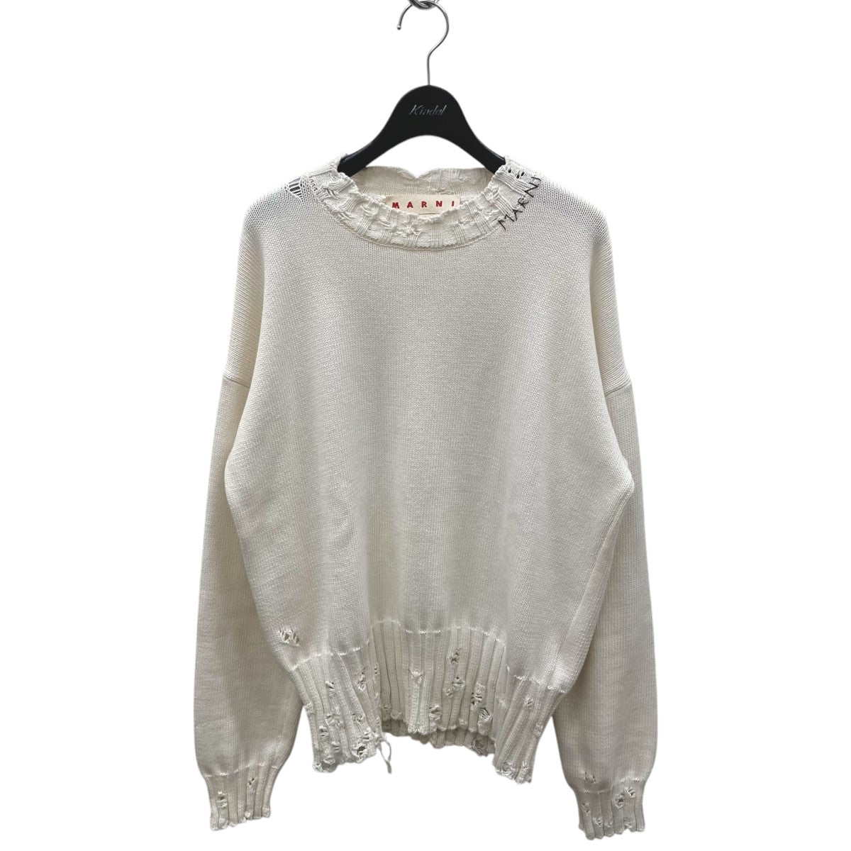 MARNI(マルニ) コットンダメージクルーネックニットGCMG0210A0