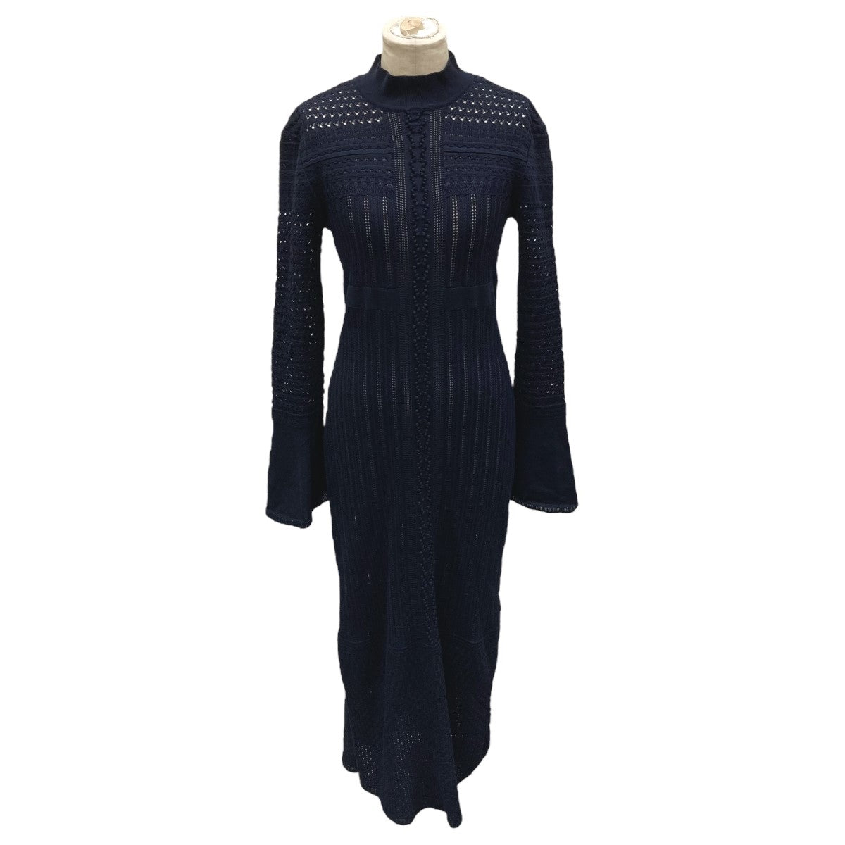 Lace Stripe Knitted DressワンピースMM23PF-KN727