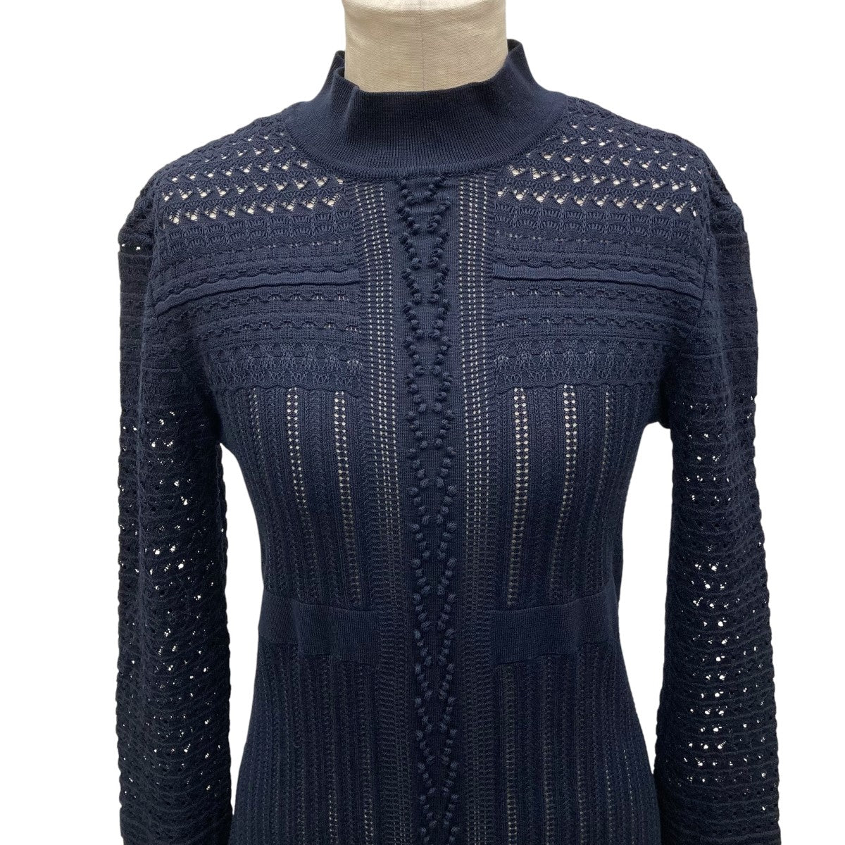 Lace Stripe Knitted DressワンピースMM23PF-KN727