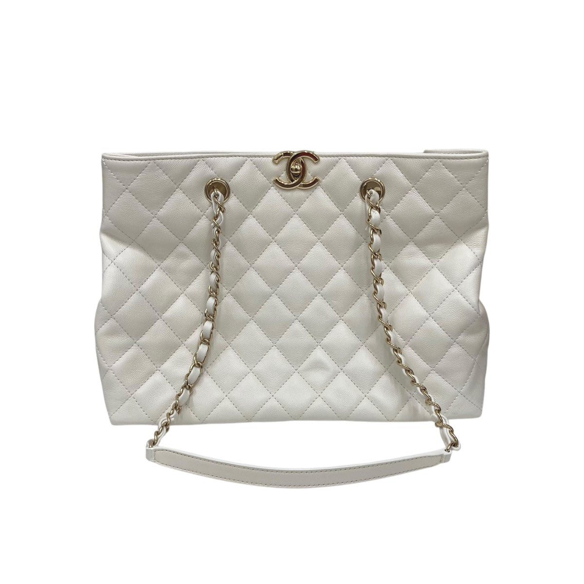 CHANEL(シャネル) キャビアスキン マトラッセ チェーントートバッグ 