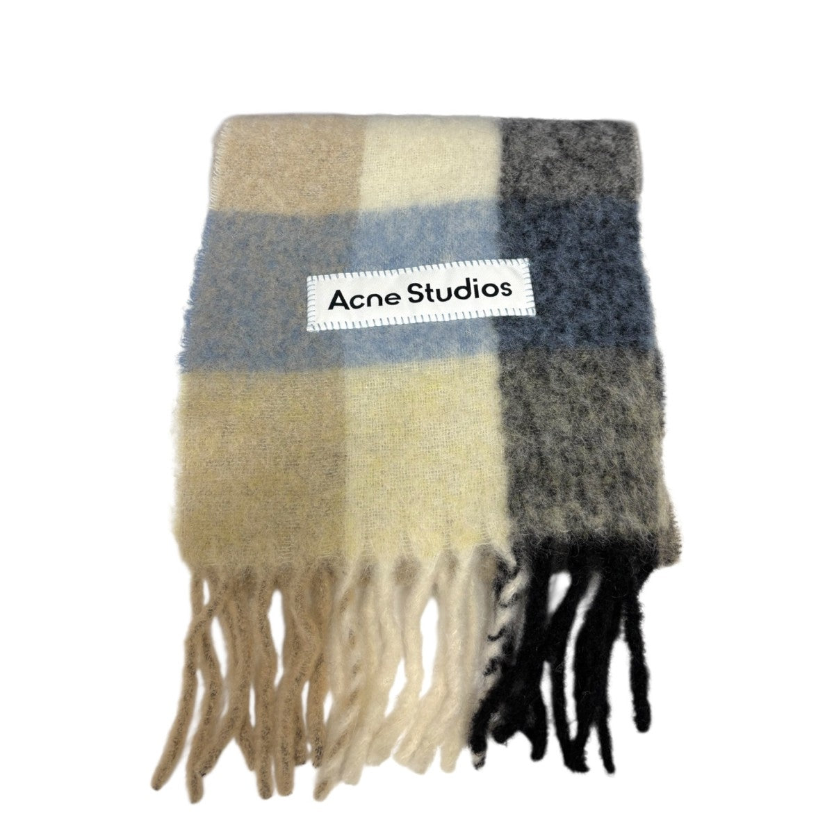 Acne Studios CA0084 モヘアチェックスカーフ マフラー Acne Studios - モヘアチェックスカーフ - レッド/ブラック